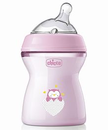 Chicco Natural Feeling Feeding Bottle with Medium Flow Nipple Pink - 250ml