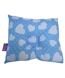 Get It Organic Cotton Head Shaping Pillow for Infants and Toddlers Heart Print - Blue Heart
