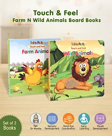 Touch and Feel Farm  Wild Animals Board books Pack of 2 - English