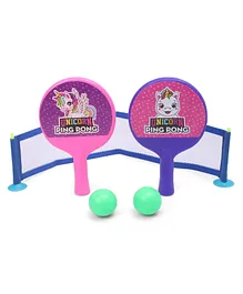 Ratnas Table Tennis Unicorn Ping Pong Set with Net -Purple Pink