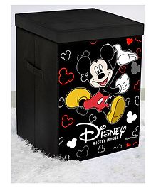 Fun Homes Disney Mickey Mouse Non Woven Fabric Foldable Storage Box with Lid -Black