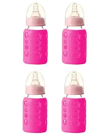 Safe-O-Kid Silicone Insulated Feeding Bottle Cover Pink - Fits to 120 ml Bottle