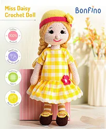 Bonfino Miss Daisy Crochet Doll - Height 34 cm
