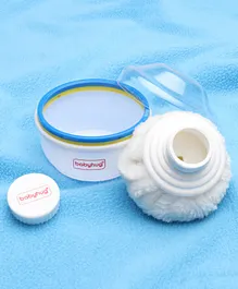 Babyhug Soft Powder Puff With Storage  - White & Blue