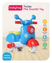 Babyhug Friction Powered Mini Scooter Toy for Early Developmental Skills - Blue