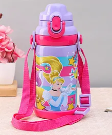 Disney Princess Stainless Steel Vacuum Sipper Bottle 600 ml - Pink & Purple