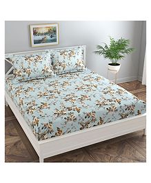 Florida King Bedsheet With 2 Pillow Covers- Blue