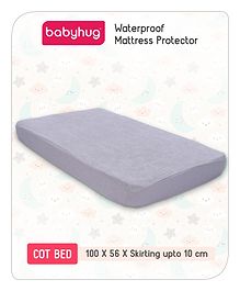 Babyhug Waterproof Mattress Protector Covers -  Grey