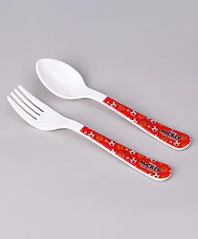 Disney Mickey Mouse And Friends Kids Fork and Spoon - Red