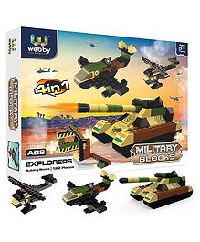 Webby 4 In 1 Military ABS Building Blocks Kit Multicolour - 122 Pcs