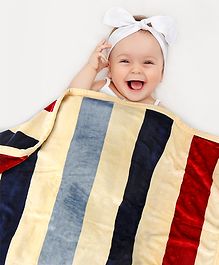 Babyhug Premium Reversible Plush Soft & Warm Double Layer Blanket Stripes - Multicolor