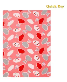 Quick Dry Baby Bed Protector Vibro Abstract Print Medium - Pink