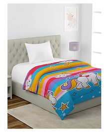 Hosta Homes 210 GSM Glace Cotton Toons Printed Microfibre Filled Single Bed Comforter - Multicolor