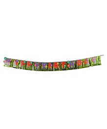 Party Anthem Happy Birthday Foil Background Banner Green - Length 88.9 cm