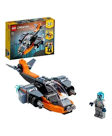 LEGO Kid's Creator 3 in 1 Cyber Drone Building Set with Cyber Mech and Scooter Space Toys 113 pieces-31111
