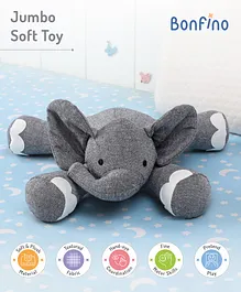 Bonfino Jumbo Cotton Soft Toy Grey - Length 31 cm