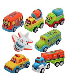 Unbreakable Pull Back Vehicles  Crawling Toy For Kids & Children Power Friction Cars Pack of 7- (Color May Vary)