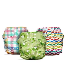 Mother Sparsh Baby Nappers Free Size Cloth Diaper For Babies With Dry Feel Absorbent Soaker Pad - Pack of 3