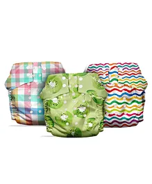 Mother Sparsh Nappers Free Size Cloth Diaper For Babies With Dry Feel Absorbent Soaker Pad - Pack of 3