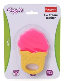 Giggles Silicone Teether - Pink and Yellow (Design May Vary)