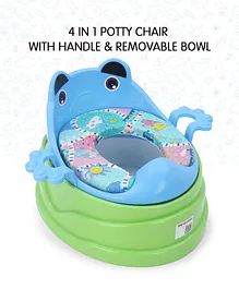 4 in 1 Potty Chair with Handle & Removable Bowl Blue (Print May Very)