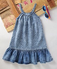 Eimoie Girls Casual Printed Denim Dress - Blue Eimoie Girls Casual Printed Denim Dress - Blue