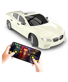 Mirana USB Rechargeable Racing Bluetooth App Smart Toy Car Scale Ratio 1:20 with Nitro Boost App Bluetooth Remote Control Toy  White