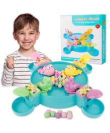 Fiddlerz Toys Fun Family Board Game 4 Player Classic Hungry Frogs Eating Beans Games Toy for Kids - Multicolour