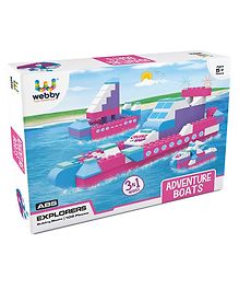 Webby 3 in 1 Adventure Boats ABS Building Blocks Kit - 108 Pcs