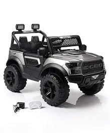 Babyhug Battery Operated Ride On Jeep With Lights and Music - Grey