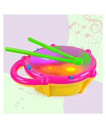YAMAMA 3D Flash Drum Toys for Kids with Lights & Music- Multicolor