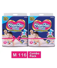 MamyPoko Extra Absorb Pant Style Diapers Medium Combo Pack- 116 Pieces