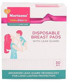 Morisons Baby Dreams Disposable Breast Pads With Leakguard - 30 Pieces
