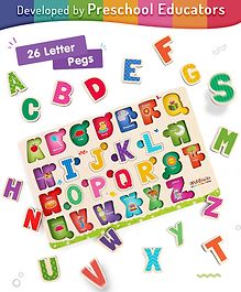 Intelliskills Wooden Hide N' Seek Alphabet Puzzle|Shapes Matching Puzzle |Early Learning & Educational board Puzzle  - 26 Pieces