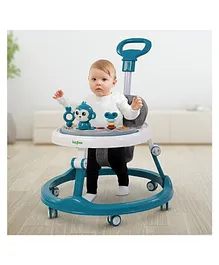 Baybee Drono Pro Baby Walker for Kids Round Kids Walker with Parental Push Handle & 4 Seat Height Adjustable Activity Walker for Baby with Musical Toy Bar & Footmat - Blue