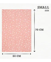 Quick Dry Baby Bed Protector Vibro Star Print Sheet Small- Peach