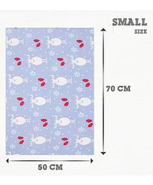 Quick Dry Baby Bed Protector Vibro Deer Print Sheet Medium - Blue