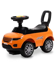 LuvLap Starlight Manual Push Ride On Car With Music & Horn Over Steering - Orange