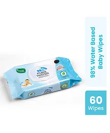 Mother Sparsh Baby 98% Water Based Mildly Scented Wipes Plant Derived Fabric - 60 Pieces