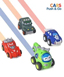 Friction Powered Push & Go Toys Vehicle Toys Pack of 4 -Multicolor