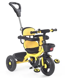 Babyhug Plug & Play Gladiator Tricycle With Parental Push Handle & Cushion Seat - Yellow