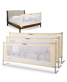 Baybee Safety With Adjustable Height Baby Bed Rails Guard Pack Of 3 - Beige