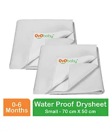 OYO BABY Waterproof Instant Dry Sheet Baby Bed Protector Extra Absorbent Crib Sheet Small Size 50 x70 cm (Pack of 2) Best for 0 - 6 months baby