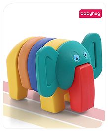 Babyhug 6 Pcs Little Jumbo Horizontal Elephant Shape Stacking Toy| Improves Fine Motor Skills and Hand Eye Co-ordination| Pre-School Montessori Learning Toy for 2-4 Years Kids| Gifting Toy| Child Safe Material| BIS Certified