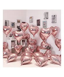 AMFIN Foil Balloons  Heart Shape Peach - Pack of 20