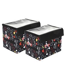 Disney By Kuber Mart Industries  Minnie Mouse Storage Box With Transparent Lid & Handle Pack of 2 - Black