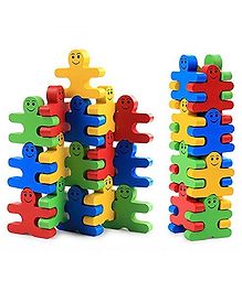 Enorme Balancing and Stacking 16 Pieces Plastic Human Shape Puzzle Blocks Toy For Kids Multicolour - 16 Pieces