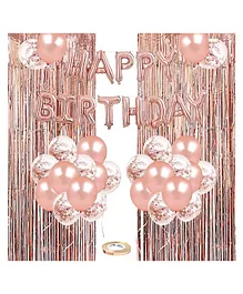 AMFIN Happy Birthday Banner Foil Rose Gold - Pack of 53