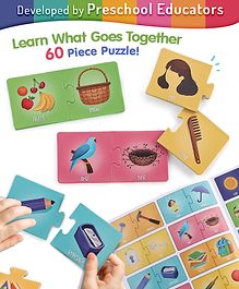 Intelliskills Premium What Goes Together Jigsaw Puzzle For Kids | 60 Pieces | Floor Puzzle For Children | Educational Toy for Critical Thinking & Vocabulary Building | Gifts | BIS Certified | 3+ Years