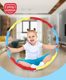 Play Nation Premium Hoop N Loop Detachable Hula Hoop with 26.4 Inch Diameter (6 Pieces)| 6 Inter-Lockable Pieces Collapsible Exercise Ring for Fitness Gymnastic Kids| Indoor & Outdoor Play Equipment for 3 Years+ Kids| Gifting Toy| BIS Certified